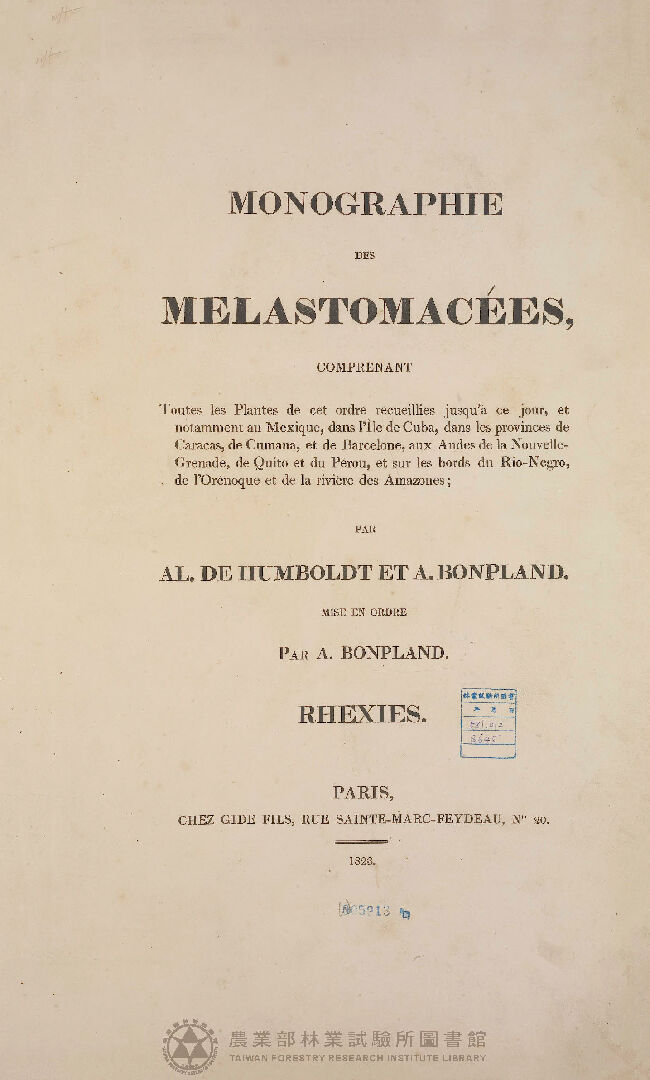Monographie des melastomacees