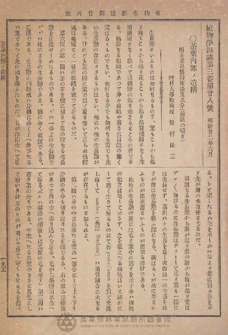 植物學雜誌 第三卷第二十八號